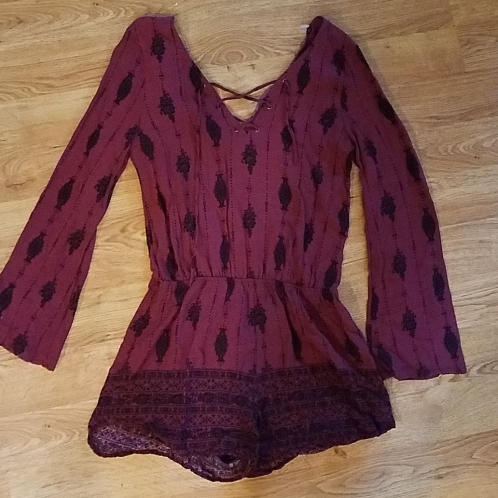 Burgundy romper